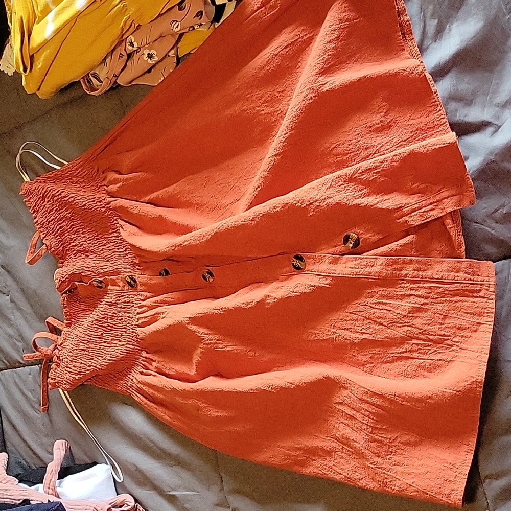 Orange button dress